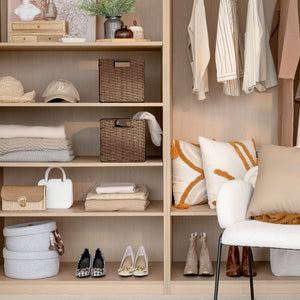 11 inch Foldable Paper Rope Wicker Baskets for Organizing