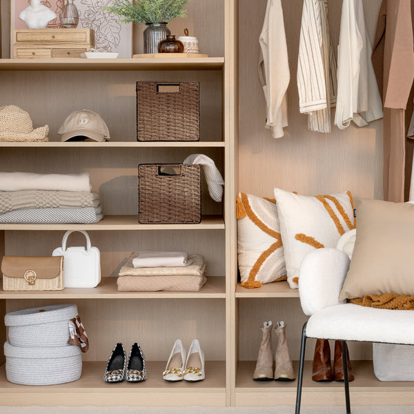 11 inch Foldable Paper Rope Wicker Baskets for Organizing