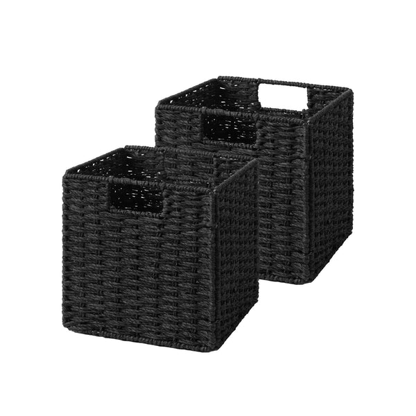 Paper Rope Wicker Storage Cube Baskets, Foldable