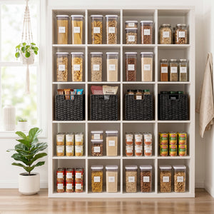 Paper Rope Wicker Storage Cube Baskets, Foldable