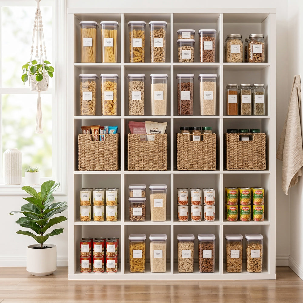 Paper Rope Wicker Storage Cube Baskets, Foldable