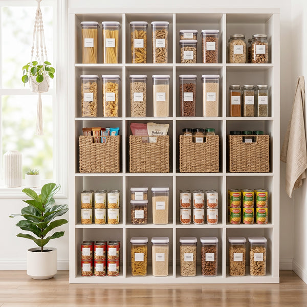 Paper Rope Wicker Storage Cube Baskets, Foldable