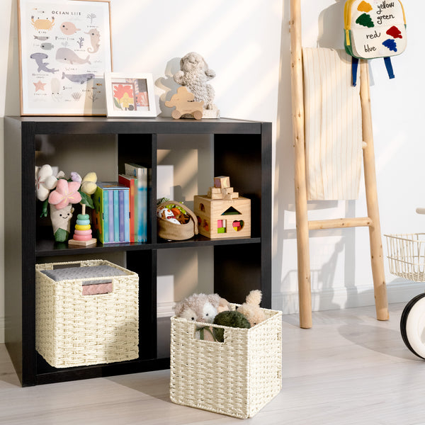 11 inch Foldable Paper Rope Wicker Baskets for Organizing