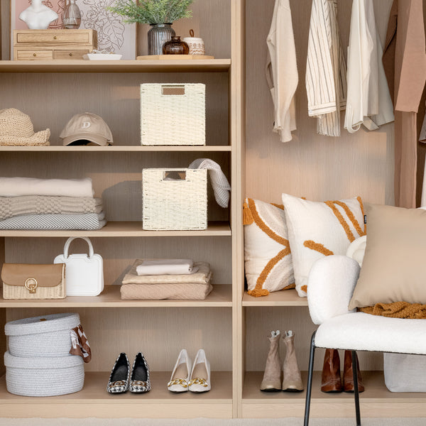 11 inch Foldable Paper Rope Wicker Baskets for Organizing