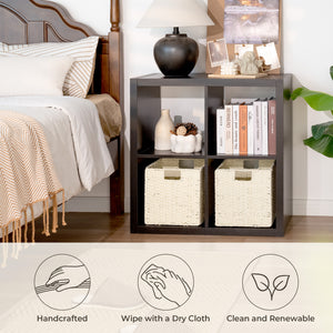 11 inch Foldable Paper Rope Wicker Baskets for Organizing