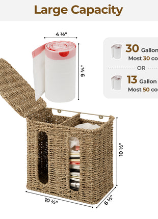 Trash Bag Holder with Lid, Garbage Bag Dispenser