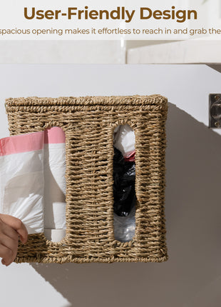 Trash Bag Holder with Lid, Garbage Bag Dispenser