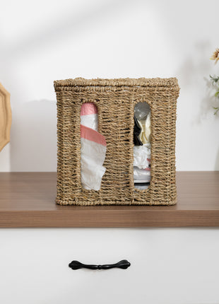 Trash Bag Holder with Lid, Garbage Bag Dispenser
