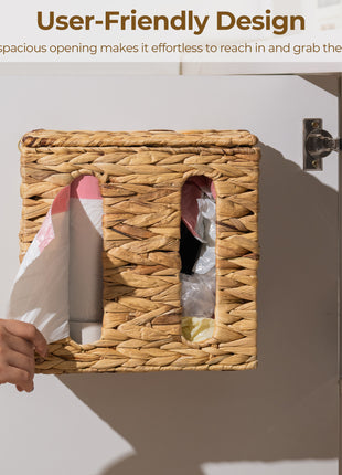 Trash Bag Holder with Lid, Garbage Bag Dispenser