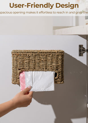 Trash Bag Holder with Lid, Garbage Bag Dispenser