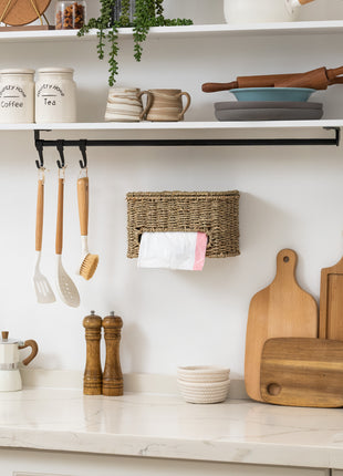 Trash Bag Holder with Lid, Garbage Bag Dispenser