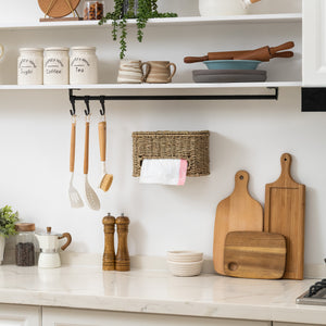 Trash Bag Holder with Lid, Garbage Bag Dispenser, Seagrass