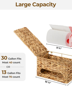 Trash Bag Holder with Lid, Garbage Bag Dispenser