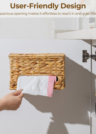 Trash Bag Holder with Lid, Garbage Bag Dispenser