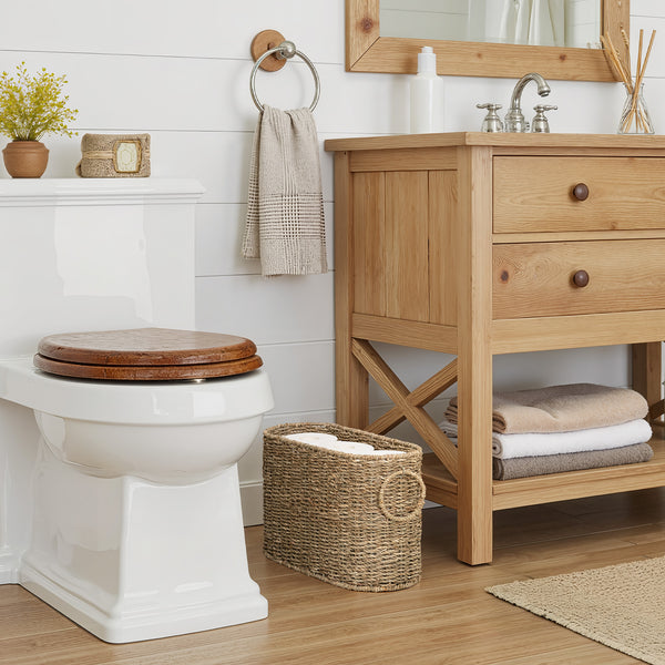 Toilet Paper Storage Holder for 6 Regular Rolls, Seagrass