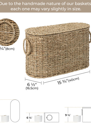 Toilet Paper Storage with Lid for 6 Regular Rolls