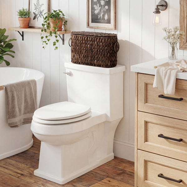 Toilet Paper Storage with Lid for 6 Regular Rolls, Water Hyacinth