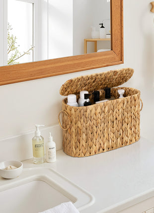 Toilet Paper Storage with Lid for 6 Regular Rolls