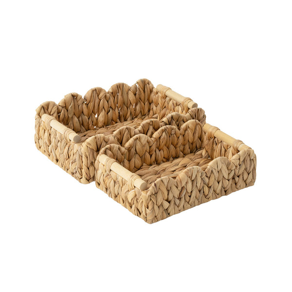 Woven Water Hyacinth Toilet Paper Storage Basket, Medium + Small Set