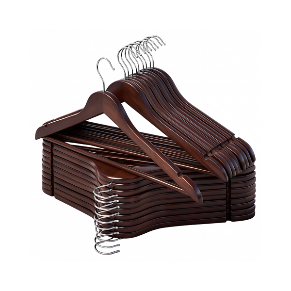 Wooden Hangers for Coats, Shirts, Jackets, Pants, Suits