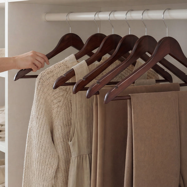 Wooden Hangers for Coats, Shirts, Jackets, Pants, Suits
