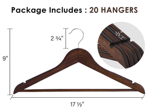 Wooden Hangers for Coats, Shirts, Jackets, Pants, Suits