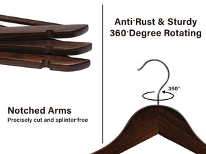 Wooden Hangers for Coats, Shirts, Jackets, Pants, Suits