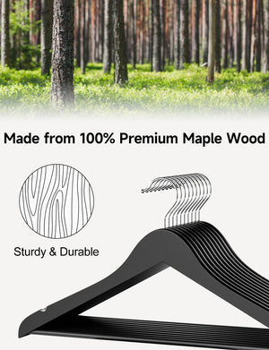 Wooden Hangers for Coats, Shirts, Jackets, Pants, Suits
