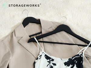 Wooden Hangers for Coats, Shirts, Jackets, Pants, Suits