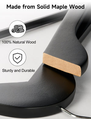 Wooden Hangers for Coats, Shirts, Jackets, Pants, Suits