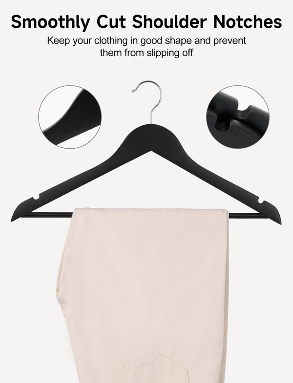 Wooden Hangers for Coats, Shirts, Jackets, Pants, Suits