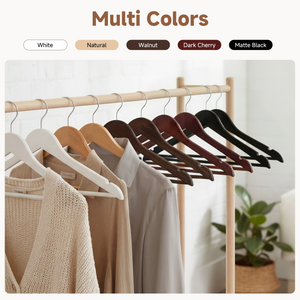 Wooden Hangers for Coats, Shirts, Jackets, Pants, Suits