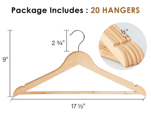 Wooden Hangers for Coats, Shirts, Jackets, Pants, Suits