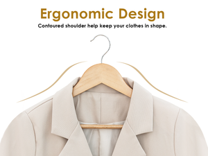 Wooden Hangers for Coats, Shirts, Jackets, Pants, Suits
