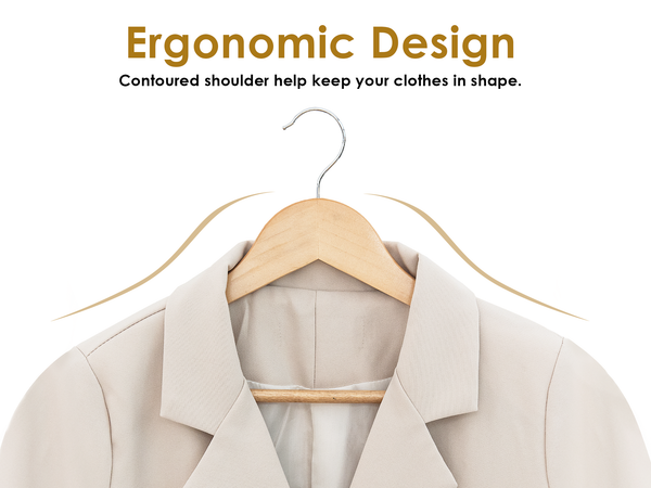 Wooden Hangers for Coats, Shirts, Jackets, Pants, Suits
