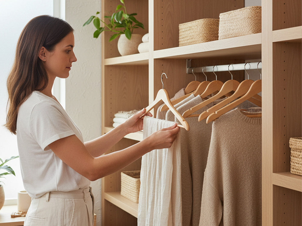 Wooden Hangers for Coats, Shirts, Jackets, Pants, Suits