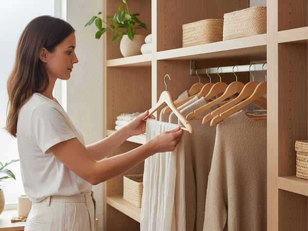 Wooden Hangers for Coats, Shirts, Jackets, Pants, Suits