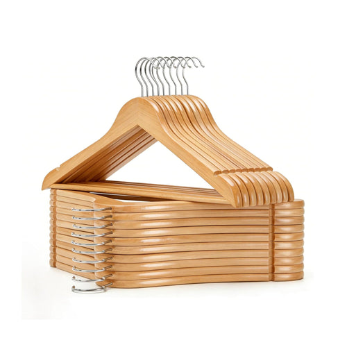 Wooden Hangers for Coats, Shirts, Jackets, Pants, Suits