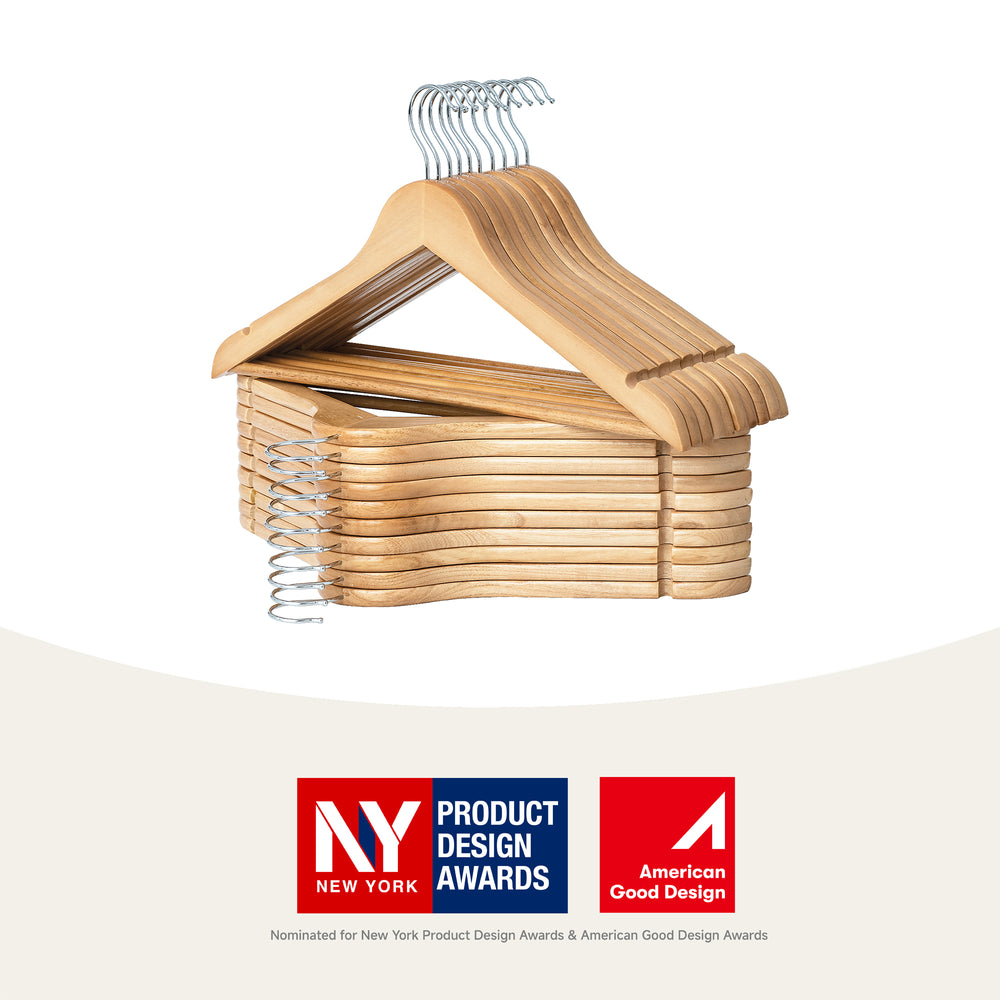 Wooden Hangers for Coats, Shirts, Jackets, Pants, Suits