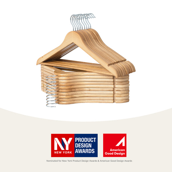 Wooden Hangers for Coats, Shirts, Jackets, Pants, Suits
