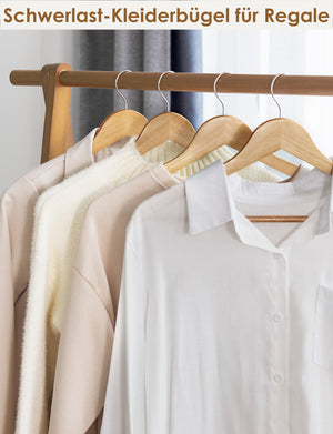 Wooden Hangers for Coats, Shirts, Jackets, Pants, Suits