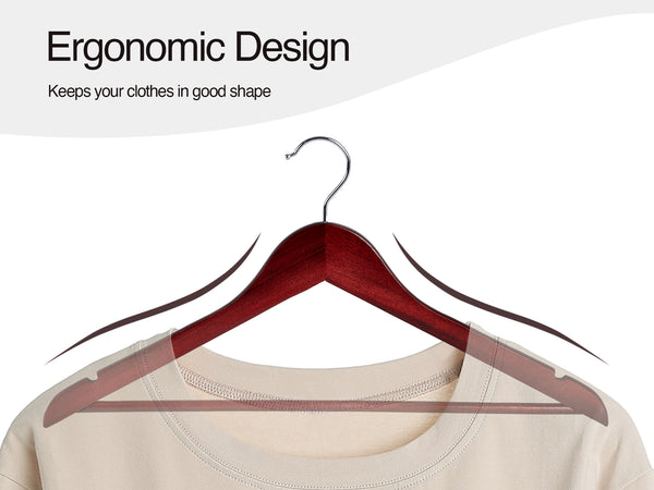 Wooden Hangers for Coats, Shirts, Jackets, Pants, Suits