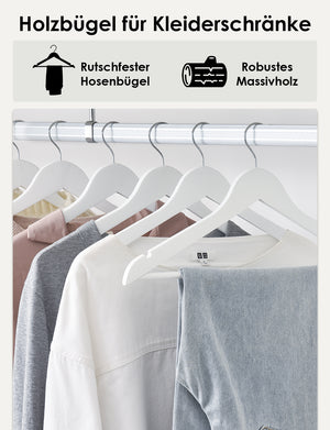 Wooden Hangers for Coats, Shirts, Jackets, Pants, Suits