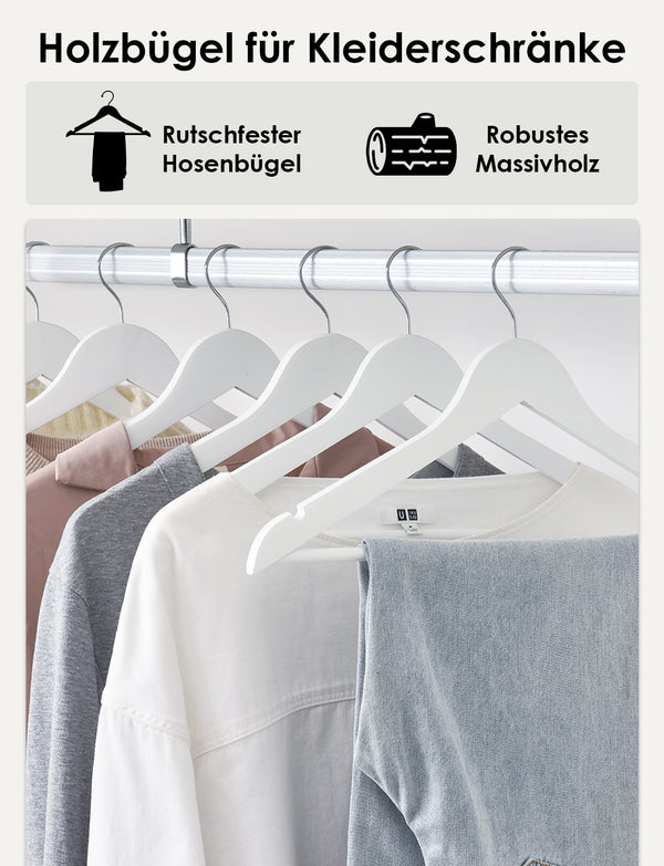 Wooden Hangers for Coats, Shirts, Jackets, Pants, Suits