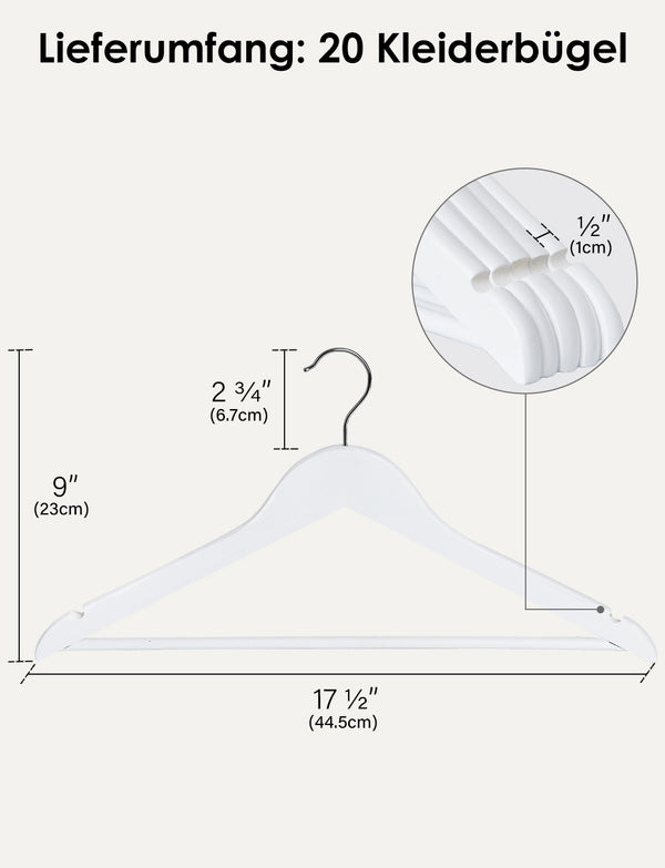 Wooden Hangers for Coats, Shirts, Jackets, Pants, Suits