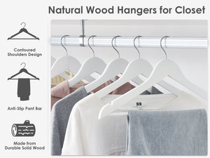 Wooden Hangers for Coats, Shirts, Jackets, Pants, Suits
