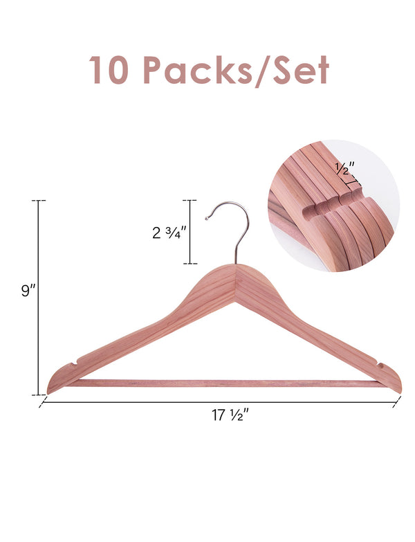 Cedar Wood Clothes Hangers for Shirts, Jackets, Pants, Suits, Sweaters