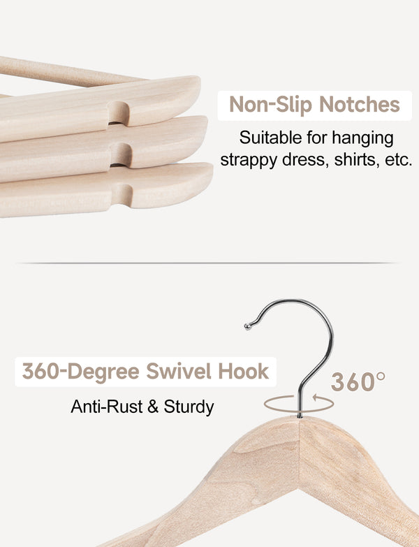 Cedar Wood Clothes Hangers for Shirts, Jackets, Pants, Suits, Sweaters