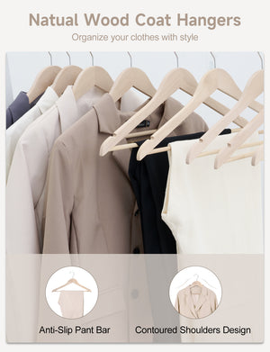 Cedar Wood Clothes Hangers for Shirts, Jackets, Pants, Suits, Sweaters