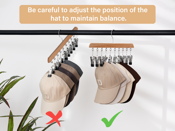 Hat Rack, Closet Organizer and Storage for Baseball Caps